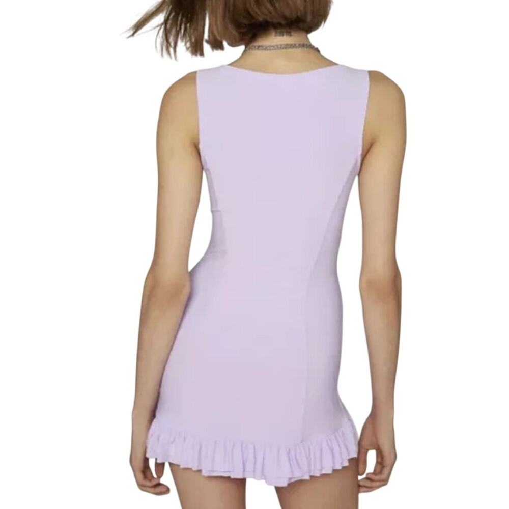 Kimchi Blue UO Lavender Ruched Bow Mini Dress Coquette Balletcore Y2K Style M - Picture 2 of 9